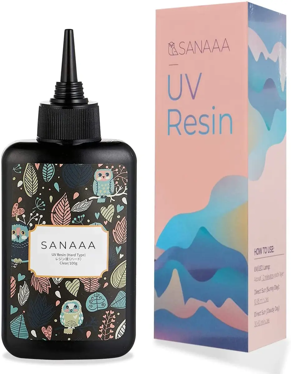 SANAAA Clear Hard Type UV Resin 100g (3.4 fl oz) | Non-Yellowing, Fast-Curing for DIY Jewelry & Crafts - main product image