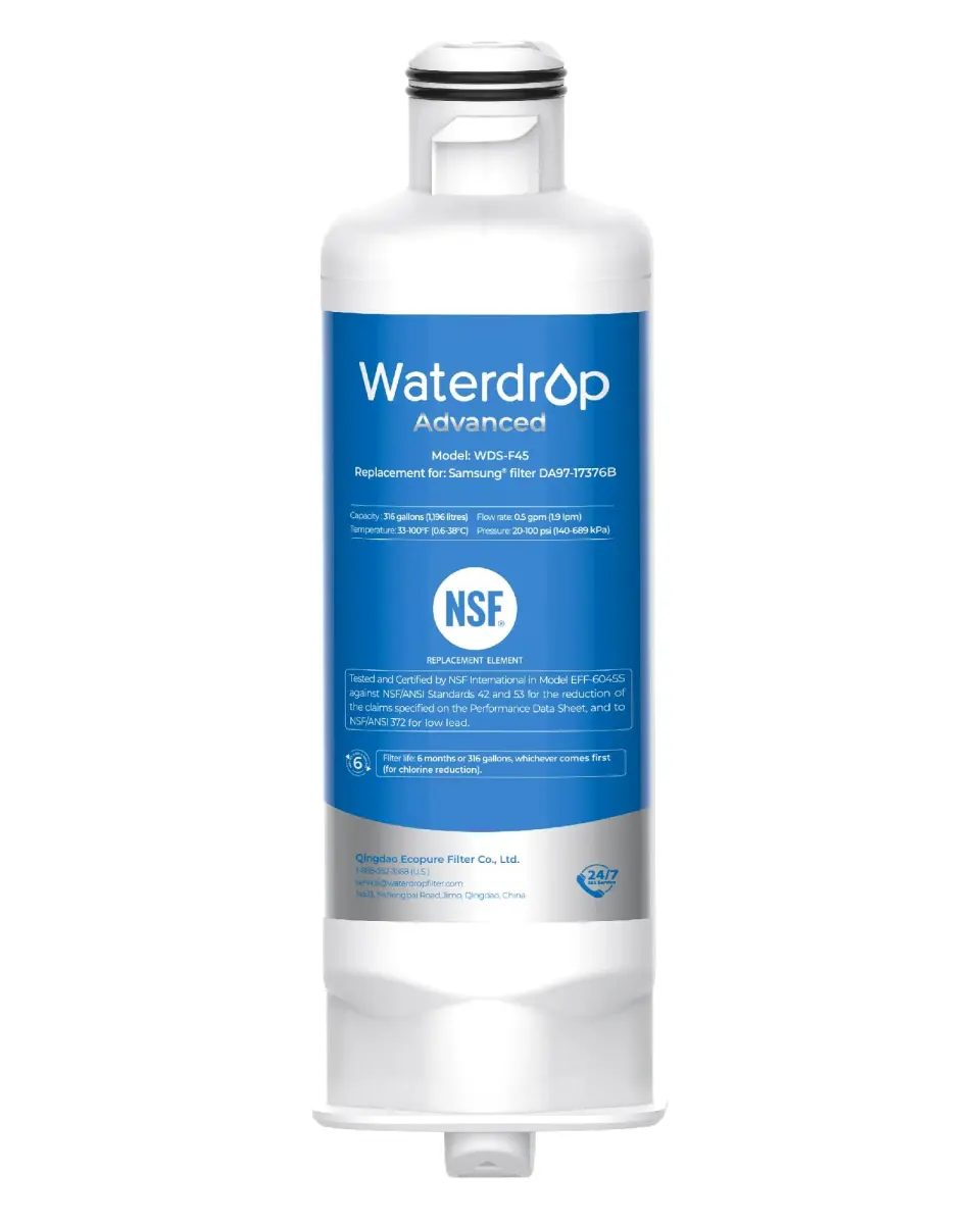 Waterdrop WDS-F45 Refrigerator Water Filter Replacement | NSF 53 & 42 Certified, 316 Gallons - main product image