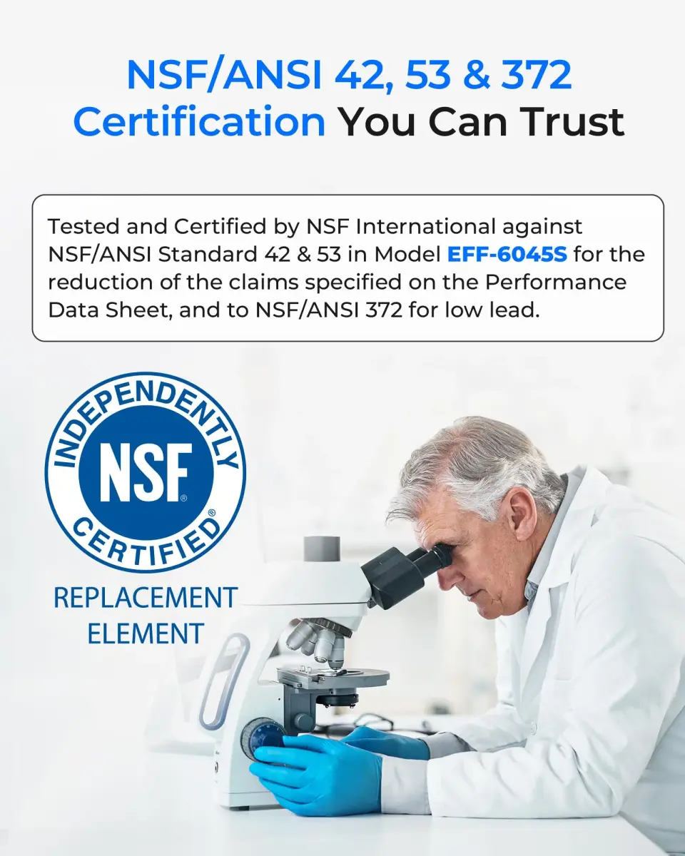 Waterdrop WDS-F45 Refrigerator Water Filter Replacement 3 Pack | NSF Certified for Lead, Mercury Reduction - view 3