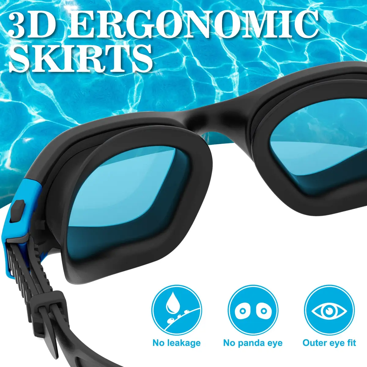 WIN.MAX Polarized Swimming Goggles with Anti-Fog & UV Protection, Unisex Adult Size | 125g (4.4 oz) - view 4