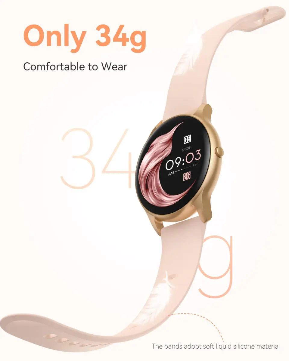 AGPTEK LW11 Smart Watch for Women | 50m Waterproof, 1.3" Display, 100+ Sports Modes - view 2