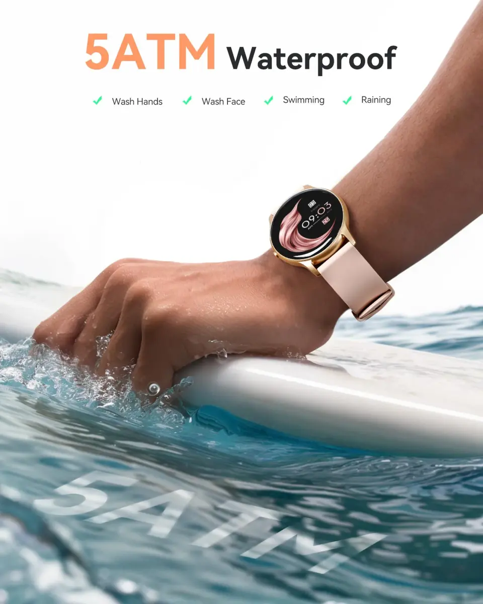 AGPTEK LW11 Smart Watch for Women | 50m Waterproof, 1.3" Display, 100+ Sports Modes - view 3