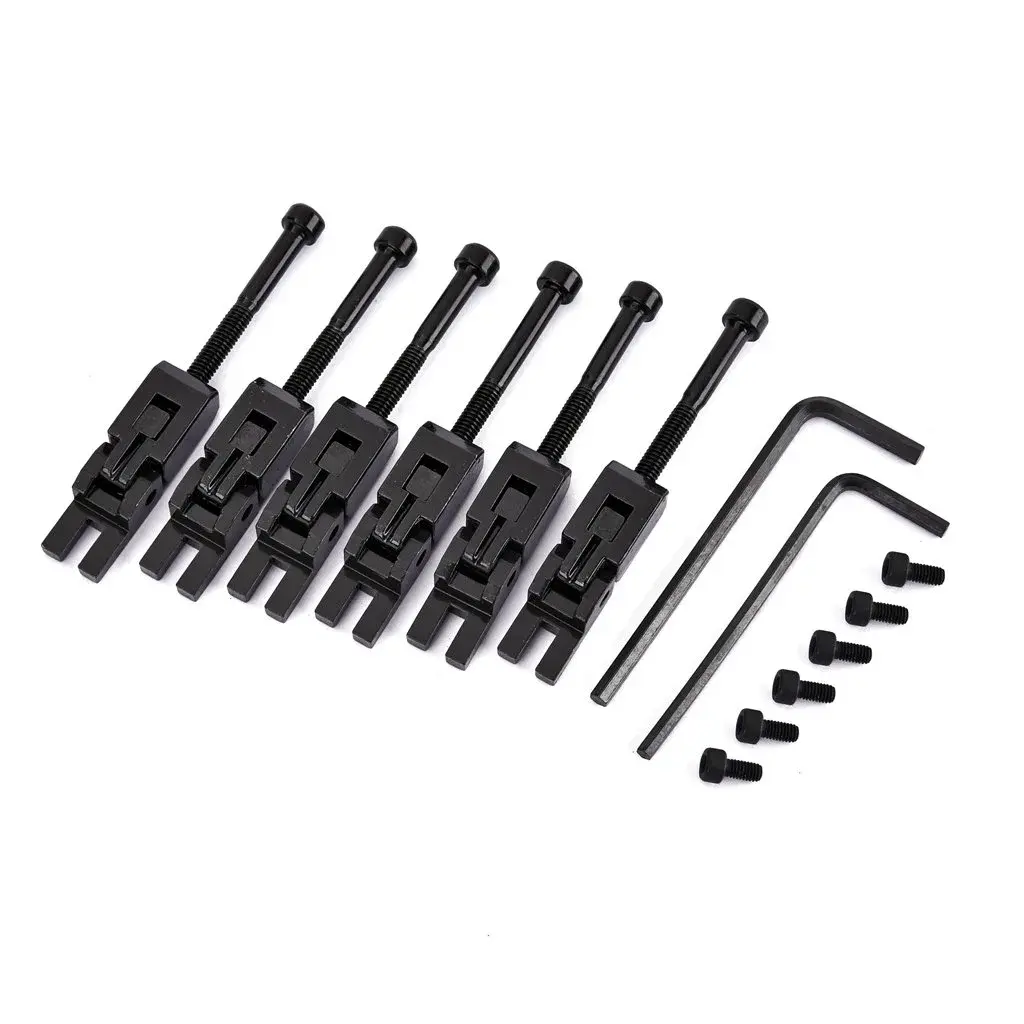 Alnicov Double Locking System Tremolo Saddles for Floyd Rose Guitar (6-Piece Set, Black) | Secure Tuning Stability - main product image