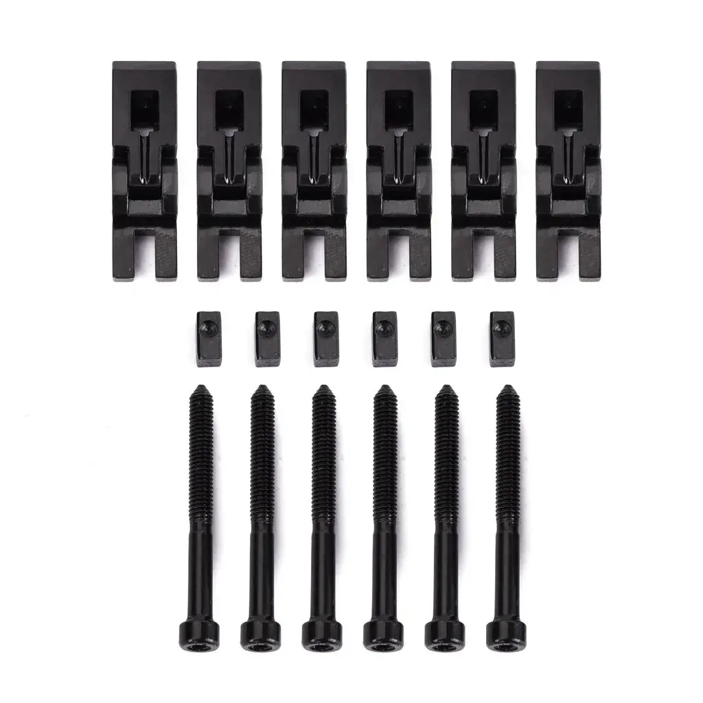 Alnicov Double Locking System Tremolo Saddles for Floyd Rose Guitar (6-Piece Set, Black) | Secure Tuning Stability - view 5