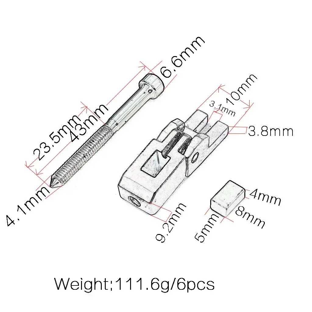 Alnicov Double Locking System Tremolo Saddles for Floyd Rose Guitar (6-Piece Set, Black) | Secure Tuning Stability - view 7
