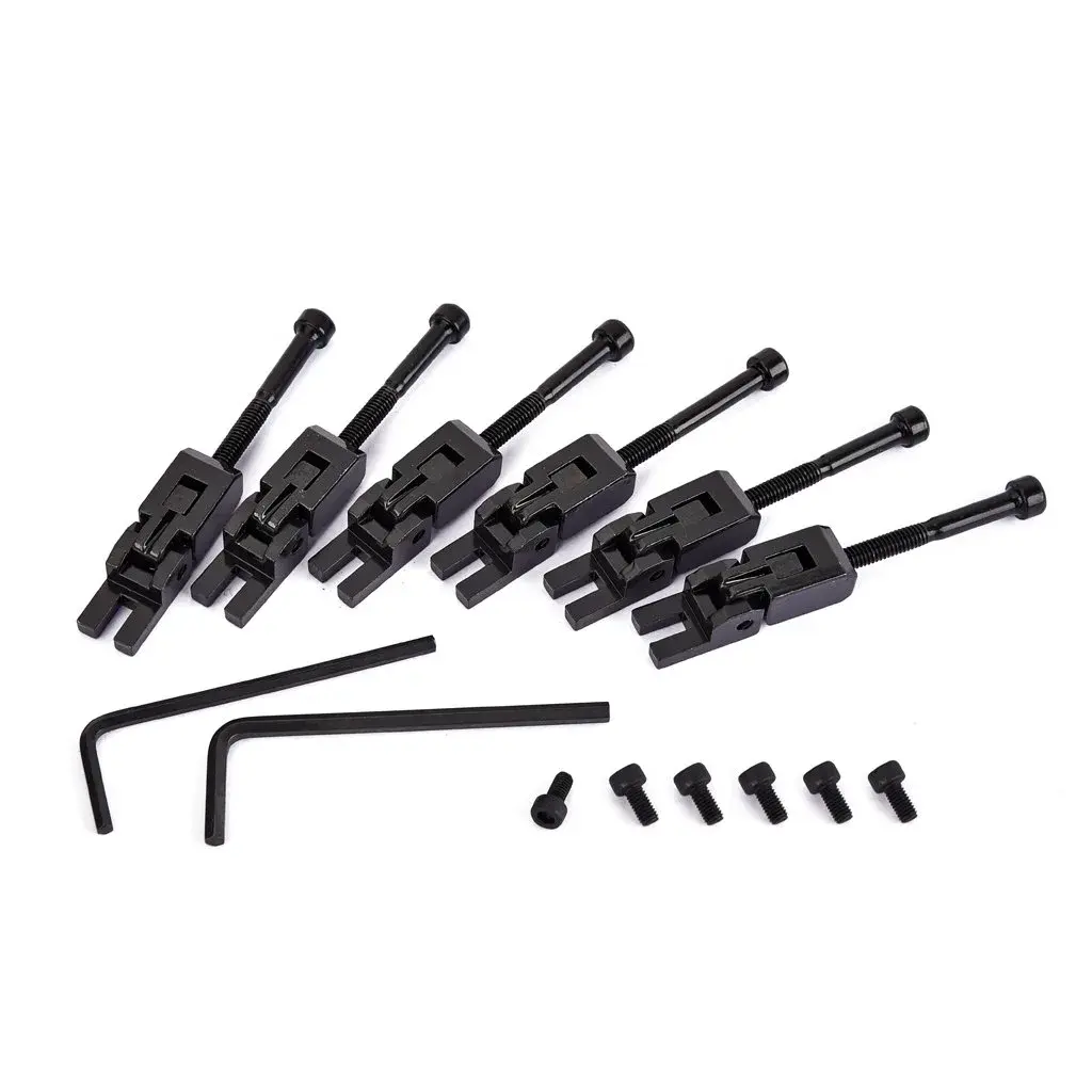 Alnicov Double Locking System Tremolo Saddles for Floyd Rose Guitar (6-Piece Set, Black) | Secure Tuning Stability - view 2