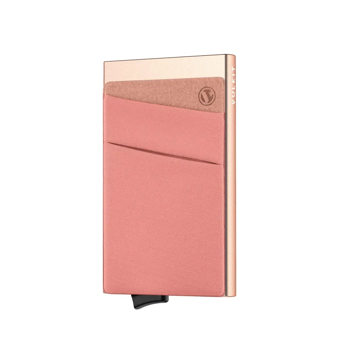 VULKIT Champagne Pop Up Card Holder Wallet with Money Pocket | RFID Blocking Slim Metal Bank Card Case for 5-9 Cards - main product image