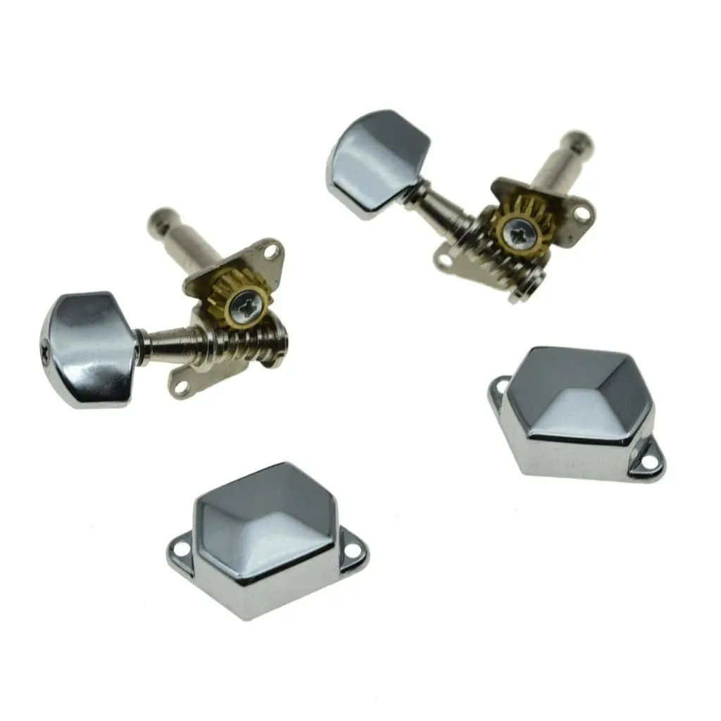 KAISH 6 Inline Semi-Closed Guitar Tuning Keys Pegs Chrome | 8mm Post Hole - view 6