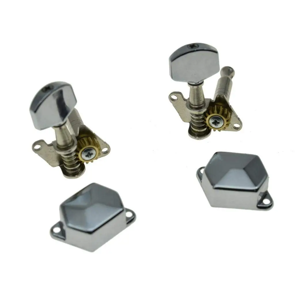 KAISH 6 Inline Semi-Closed Guitar Tuning Keys Pegs Chrome | 8mm Post Hole - view 7