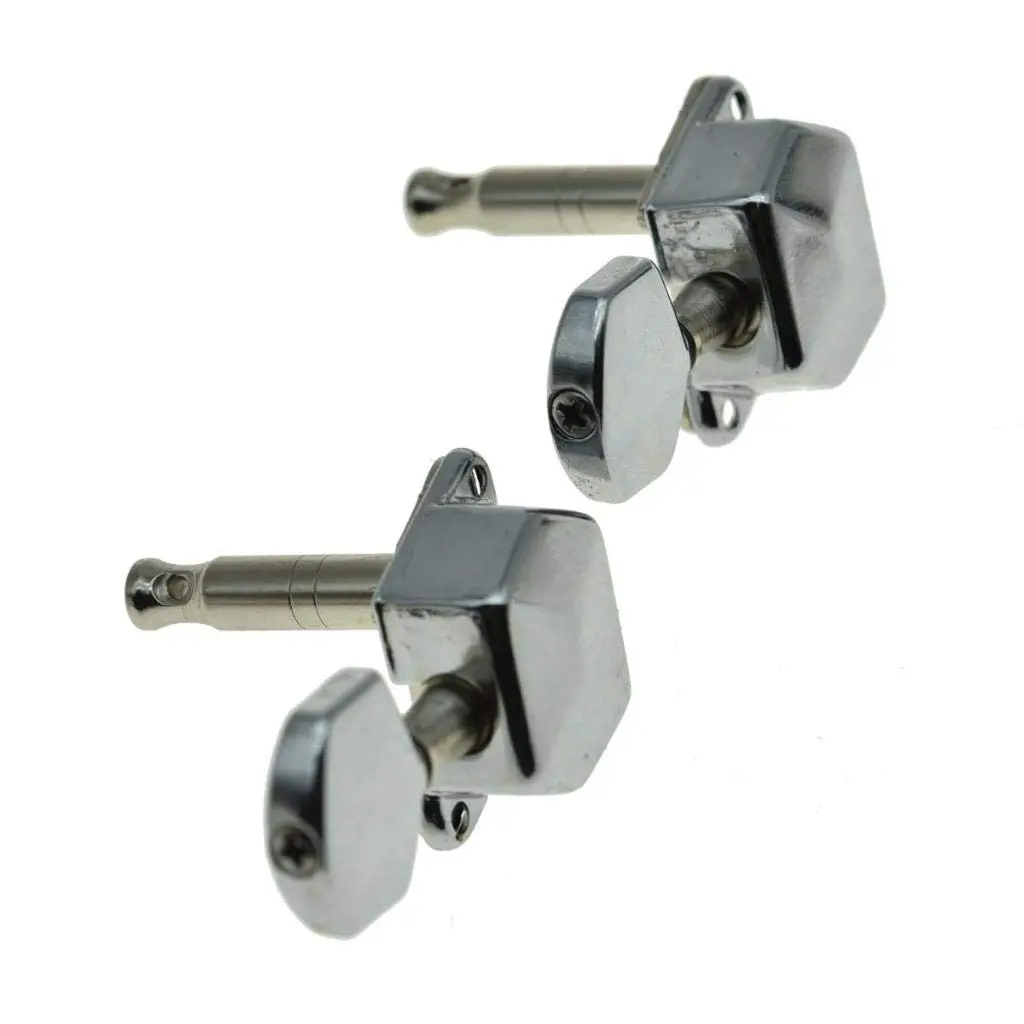 KAISH 6 Inline Semi-Closed Guitar Tuning Keys Pegs Chrome | 8mm Post Hole - view 4