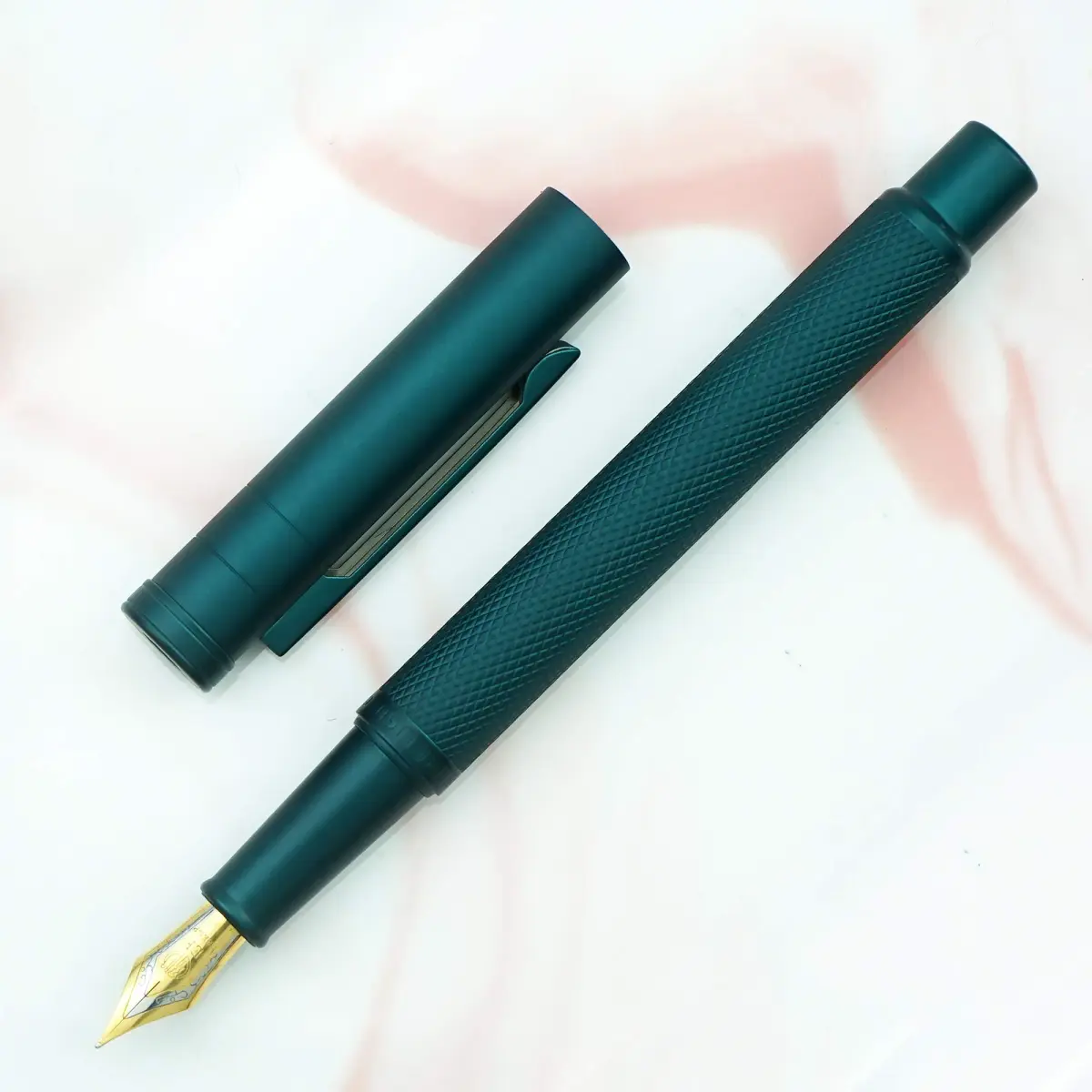 Asvine Dark Green Forest Fountain Pen Extra Fine Nib Classic Design with Converter and Metal Pen Case Set | Smooth Ink Flow Writing Instrument - view 7