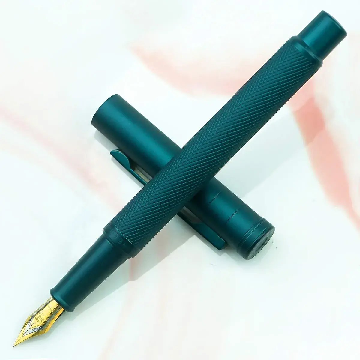 Asvine Dark Green Forest Fountain Pen Extra Fine Nib Classic Design with Converter and Metal Pen Case Set | Smooth Ink Flow Writing Instrument - view 3