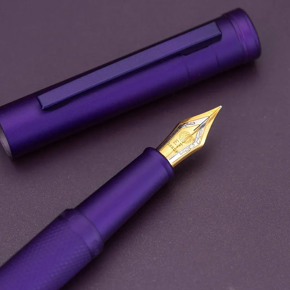 Asvine Purple Forest Fountain Pen Extra Fine Nib Classic Design with Converter and Metal Pen Case Set | Smooth Ink Flow - view 4