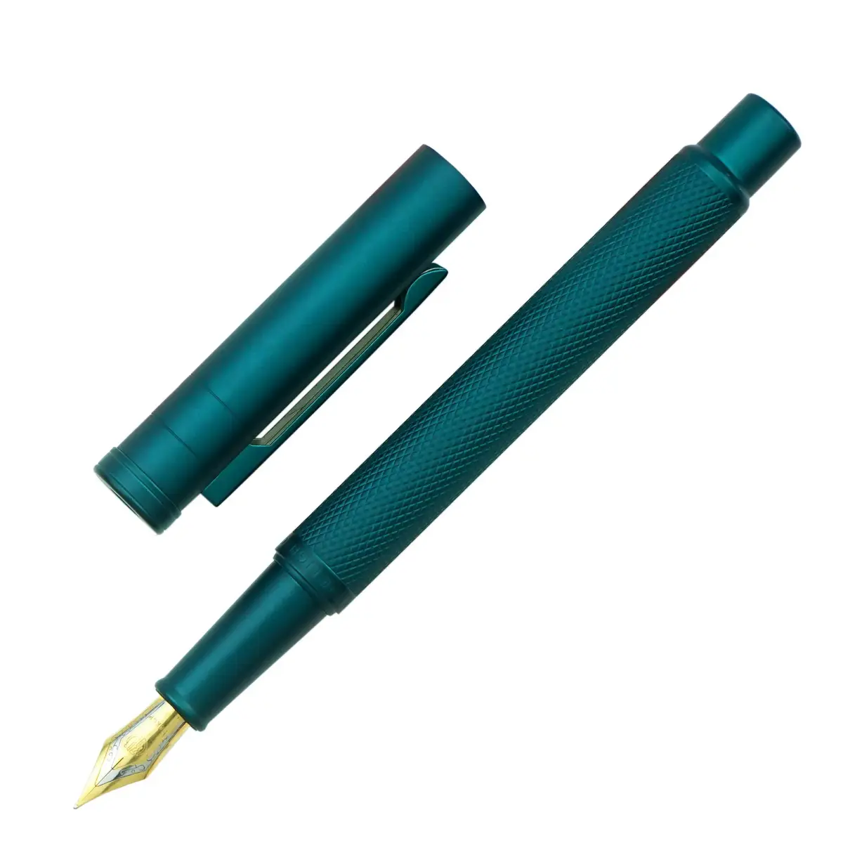 Asvine Dark Green Fude Pen, Bent Nib Fountain Pen Calligraphy (Fine to Broad) with Converter and Metal Pen Case Set | Smooth Ink Flow Writing Instrument - main product image