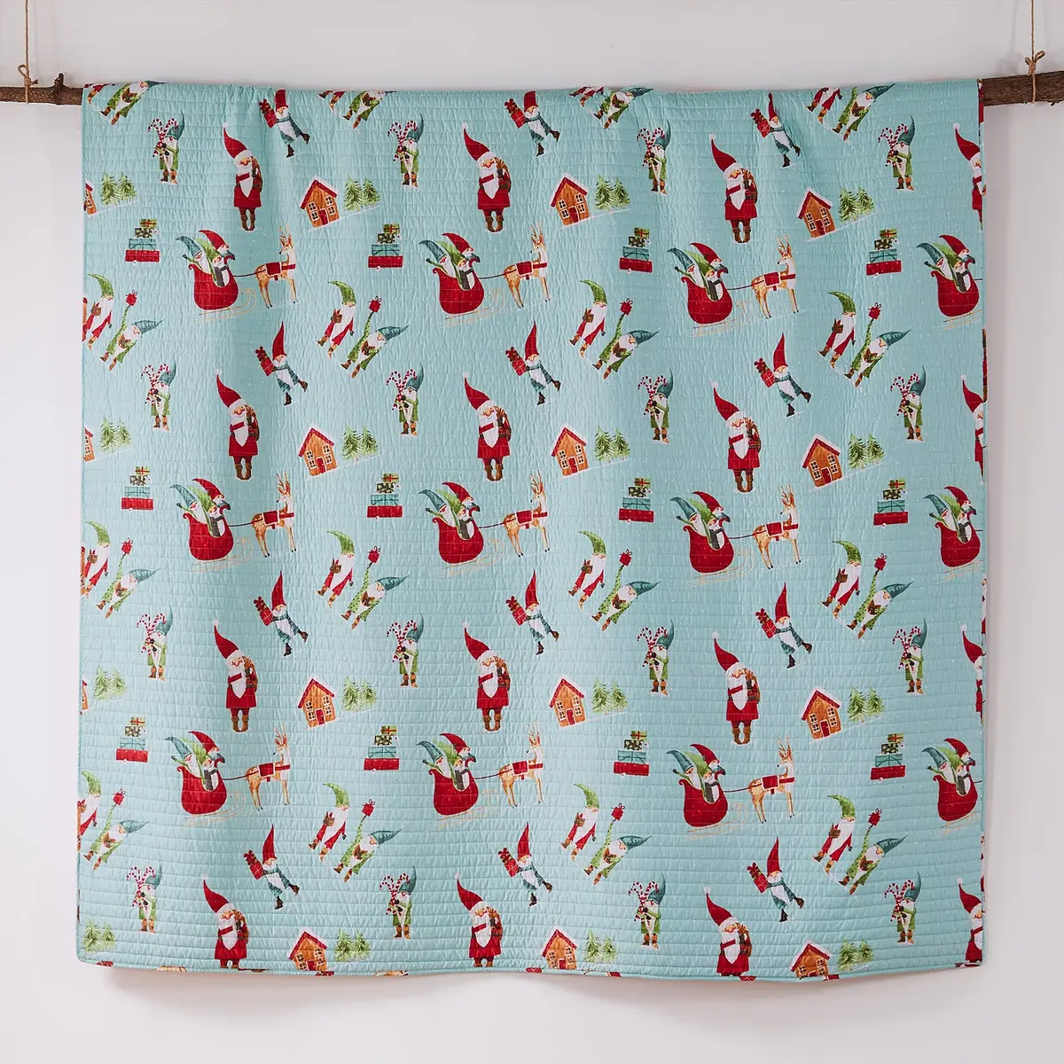 Levtex Home Gnome for the Holidays King Quilt 102x86in | Reversible Microfiber Christmas Decor - view 6