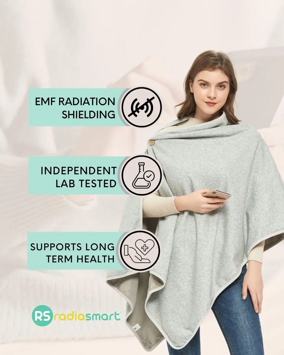 Radia Smart EMF Poncho - Shielding Blanket, 5G, Cotton, 28" x 72" | Anti-Radiation Wearable - view 3