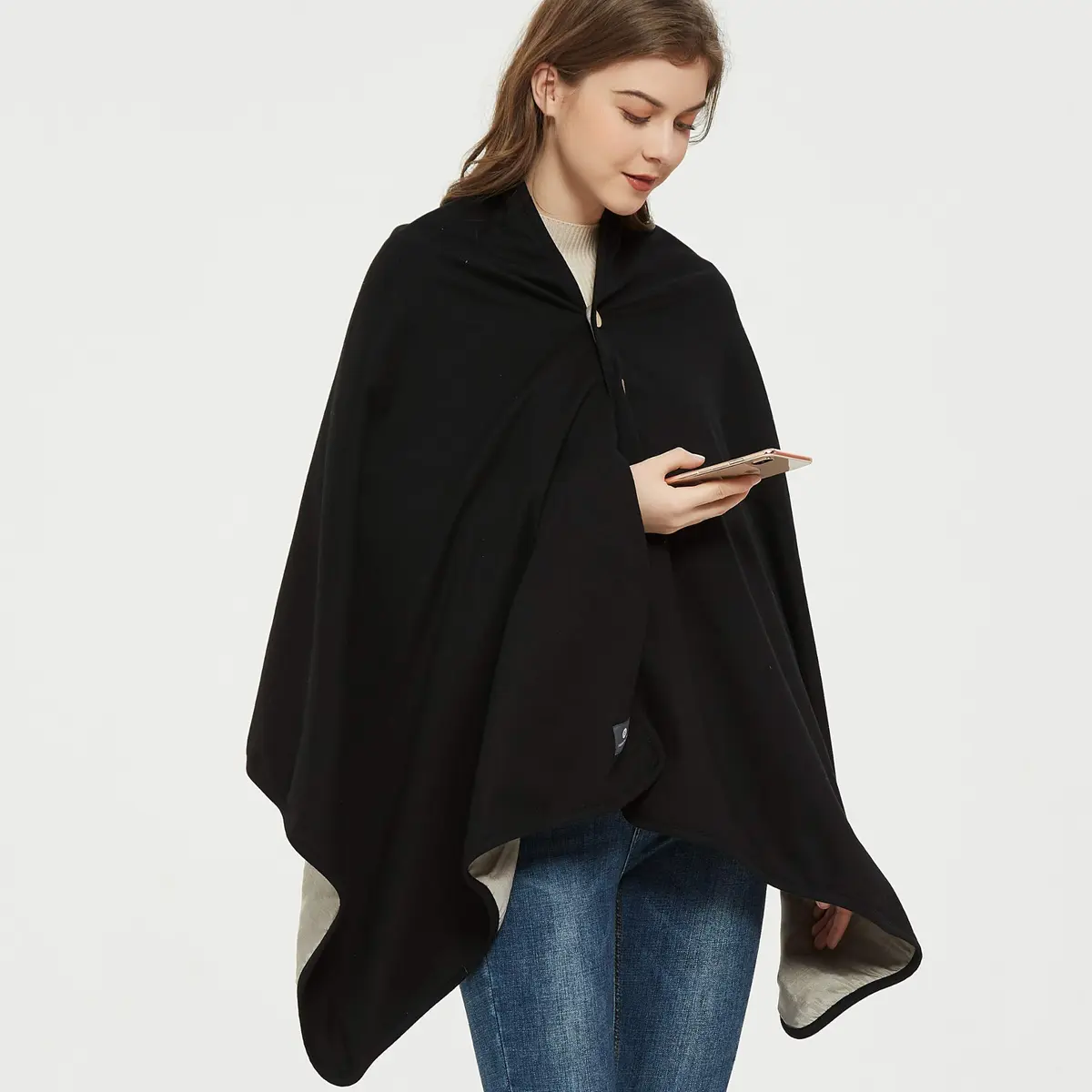 Radia Smart EMF Protection Poncho, Wrap, Wearable Blanket | RF Radiation Shielding & WiFi Blocker, 28" x 72" - view 8