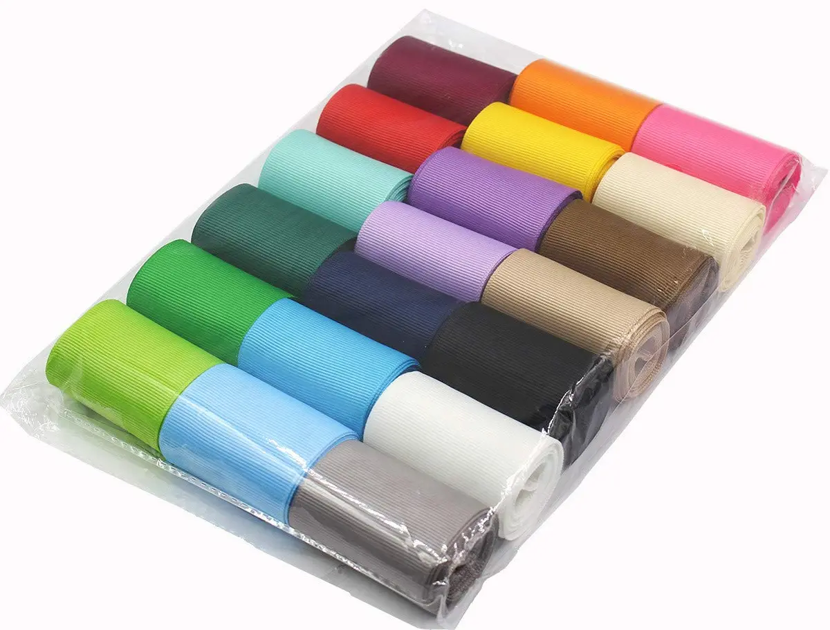 BAORJCT 2 Inches Grosgrain Ribbons Fabric Ribbons | 20 Bright Colors, 40 Yards Total, Durable Polyester, Gift Wrapping & DIY Accessories - view 8