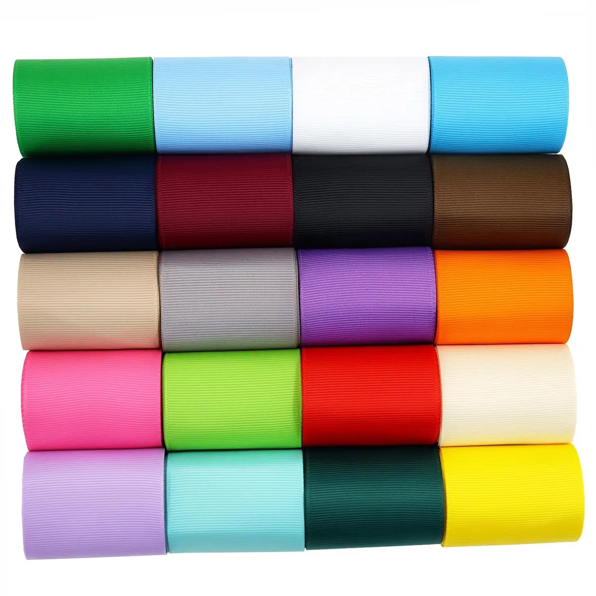 BAORJCT 2 Inches Grosgrain Ribbons Fabric Ribbons | 20 Bright Colors, 40 Yards Total, Durable Polyester, Gift Wrapping & DIY Accessories - view 2