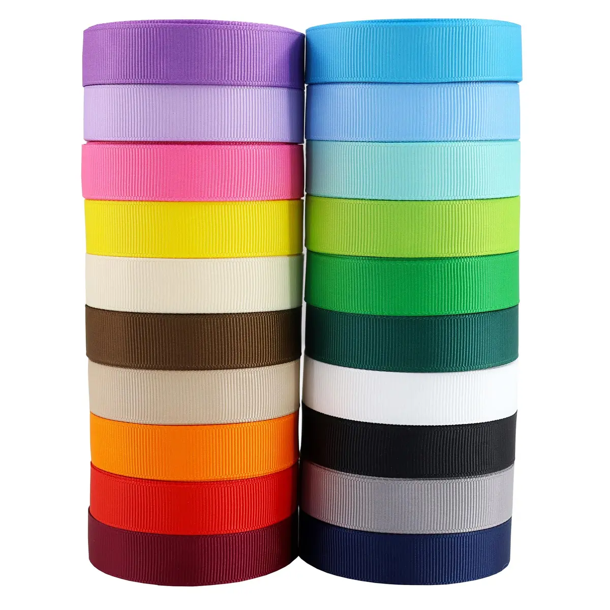 BAORJCT Grosgrain Ribbons Fabric Ribbons 16mm (5/8 Inch) 40 Yards Total | 20 Colors for Crafts & Gifts - main product image
