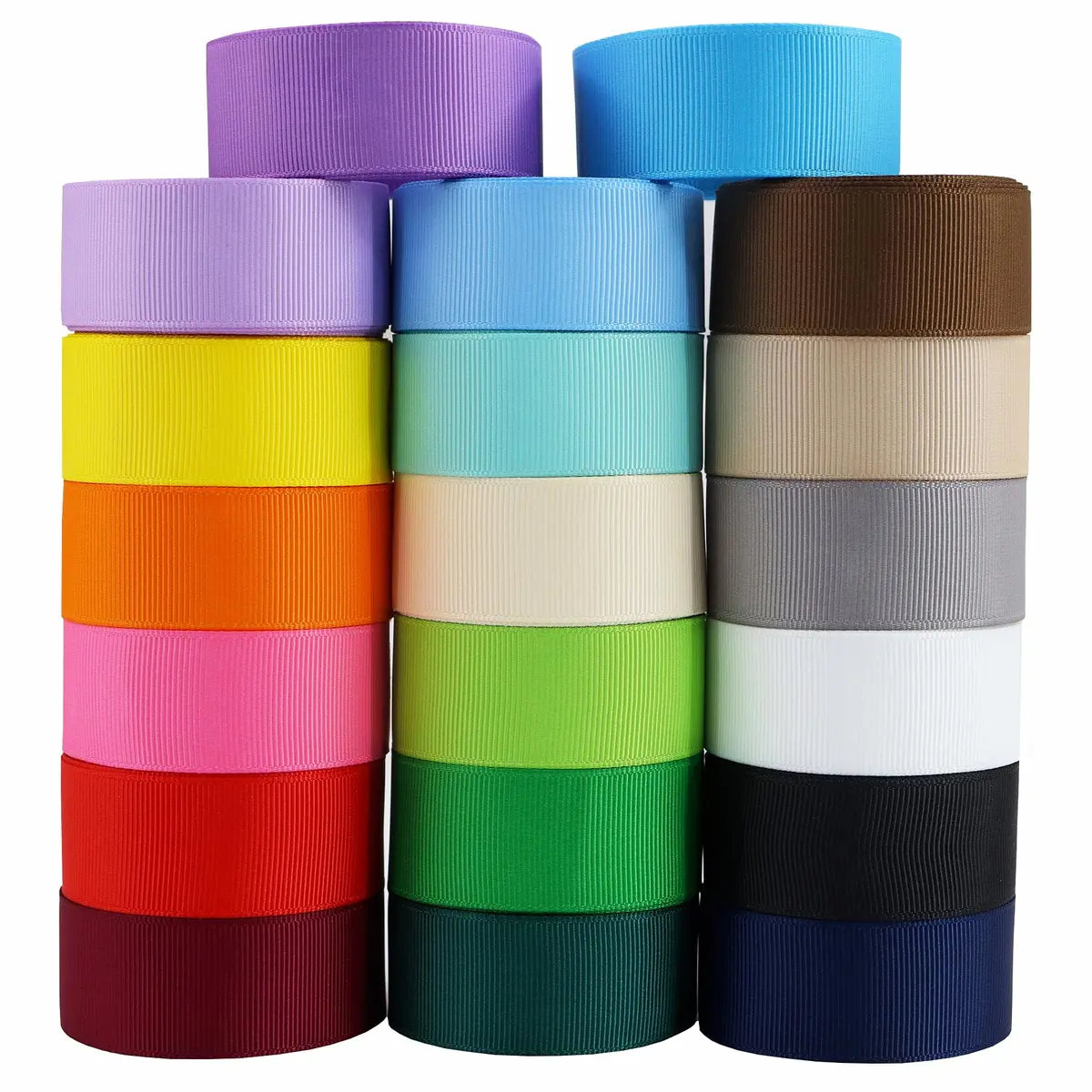 BAORJCT Grosgrain Ribbon 1 Inch (25mm) Wide, 40 Yards Total | 20 Colors for Crafts & Gifts - main product image