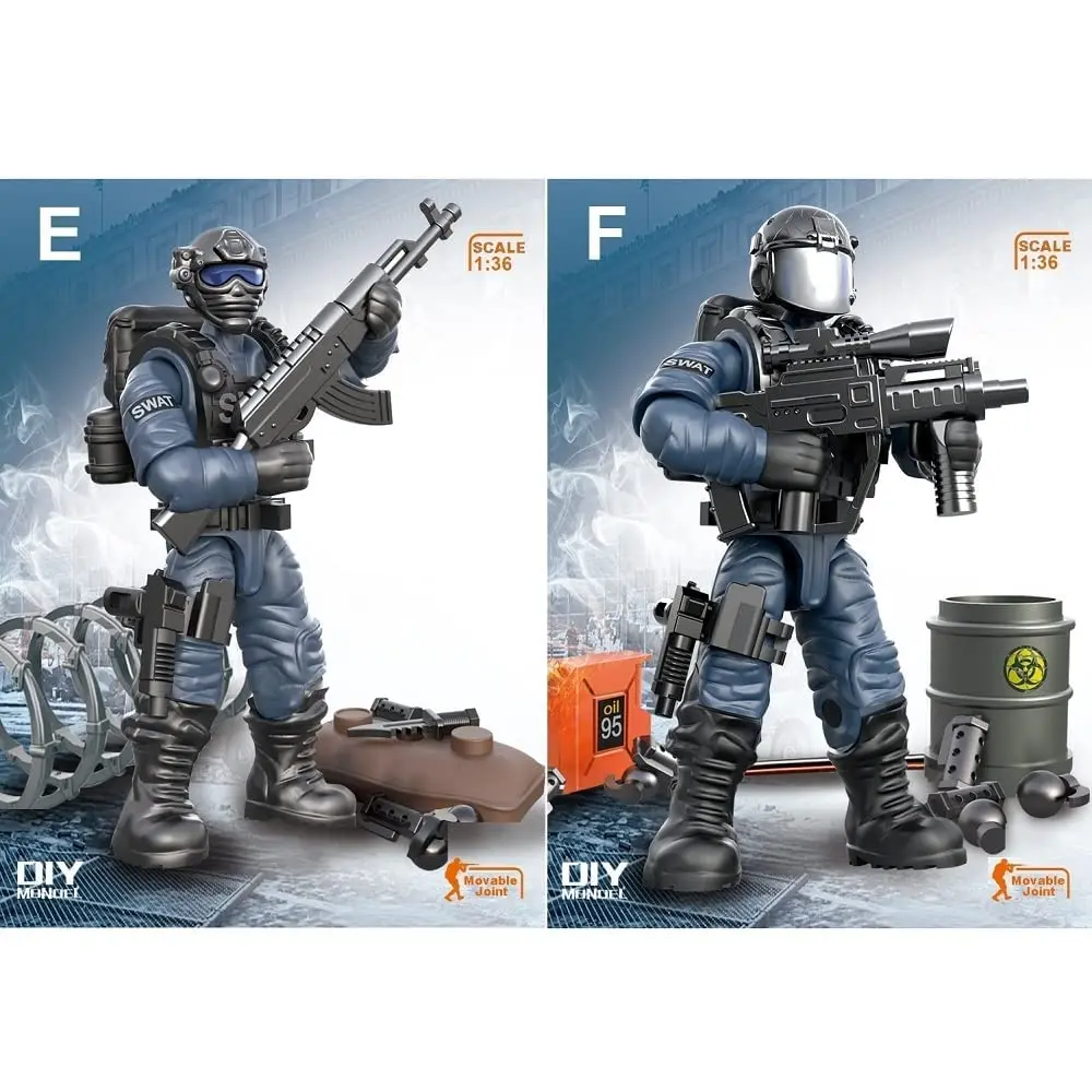 YEIBOBO ! Special Forces Mini Military Action Figure with Weapons & Accessories | 1:36 Scale, Movable Arms & Legs - view 5