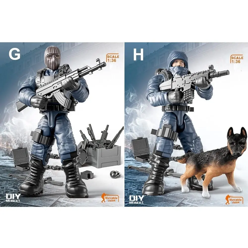 YEIBOBO ! Special Forces Mini Military Action Figure with Weapons & Accessories | 1:36 Scale, Movable Arms & Legs - view 6