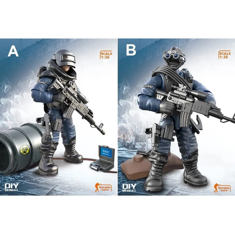 YEIBOBO ! Special Forces Mini Military Action Figure with Weapons & Accessories | 1:36 Scale, Movable Arms & Legs - view 3