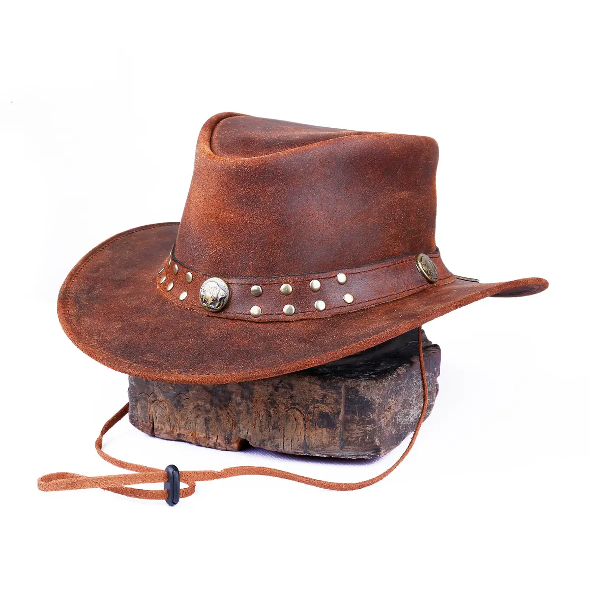 HADZAM Leather Cowboy Hat Also Worn as Outback Hat | Vintage Australian Style (70-120 chars) - view 9