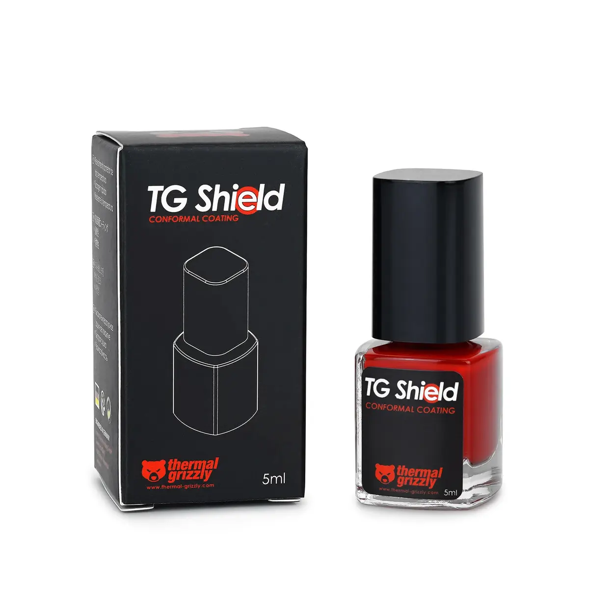 Thermal Grizzly TG Shield Conformal Coating 5ml (0.16 Fl Oz) | Protects Components From Liquid Metal and Short Circuits - view 6