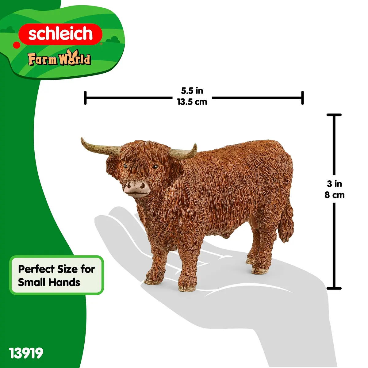 Schleich Farm World Highland Bull Toy Figurine 156 g (5.5 oz) | ASTM-Tested for Kids Ages 3+ - view 5