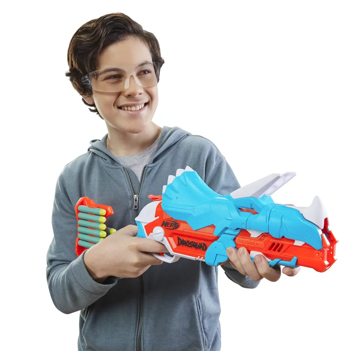 Nerf DinoSquad Tricera-Blast Dart Blaster | Dinosaur Kids Toy for 8+ | Foam Blaster with 12 Darts - view 7