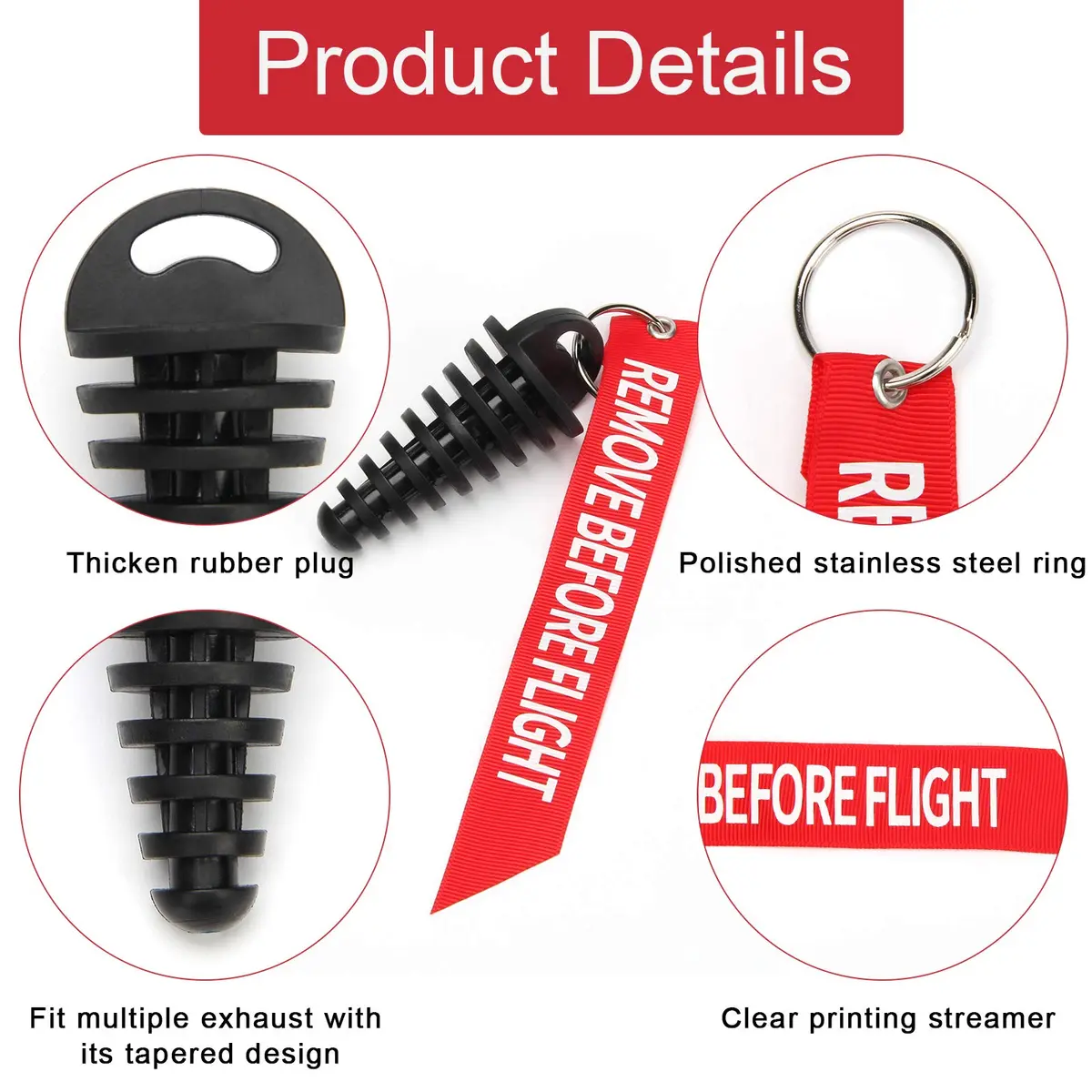 Coitak Muffler Exhaust Wash Plug for Motorcycle, 0.6"-1.5" | Water & Dirt Blocker for 2 Stroke Bikes - view 3