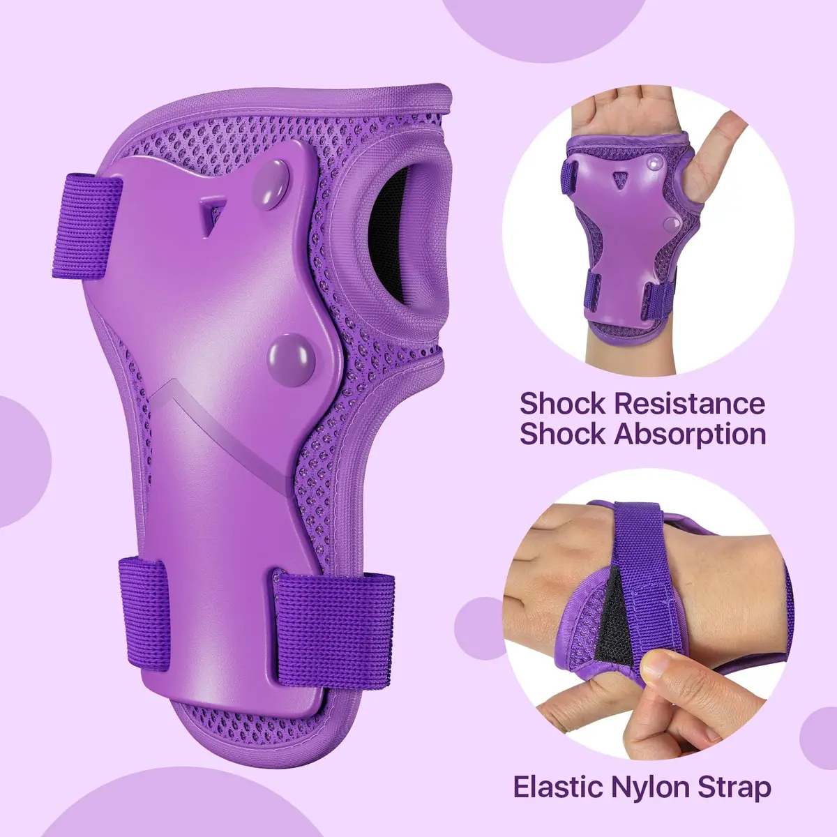 CKE Toddler Knee Pads and Elbow Pads with Wrist Guards for Kids, Purple | 3-Piece Protective Gear Set for Skating & Cycling - view 3