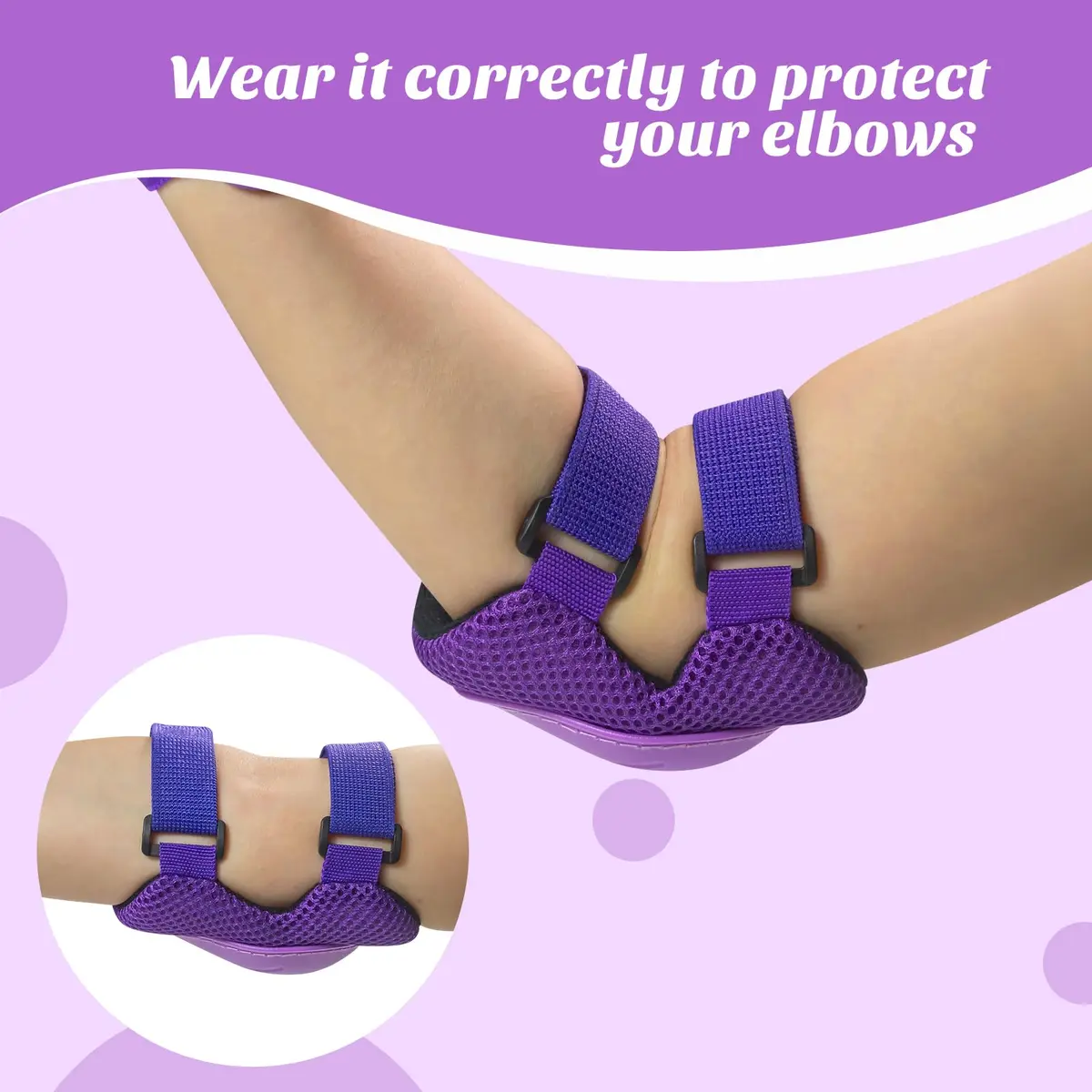 CKE Toddler Knee Pads and Elbow Pads with Wrist Guards for Kids, Purple | 3-Piece Protective Gear Set for Skating & Cycling - view 4