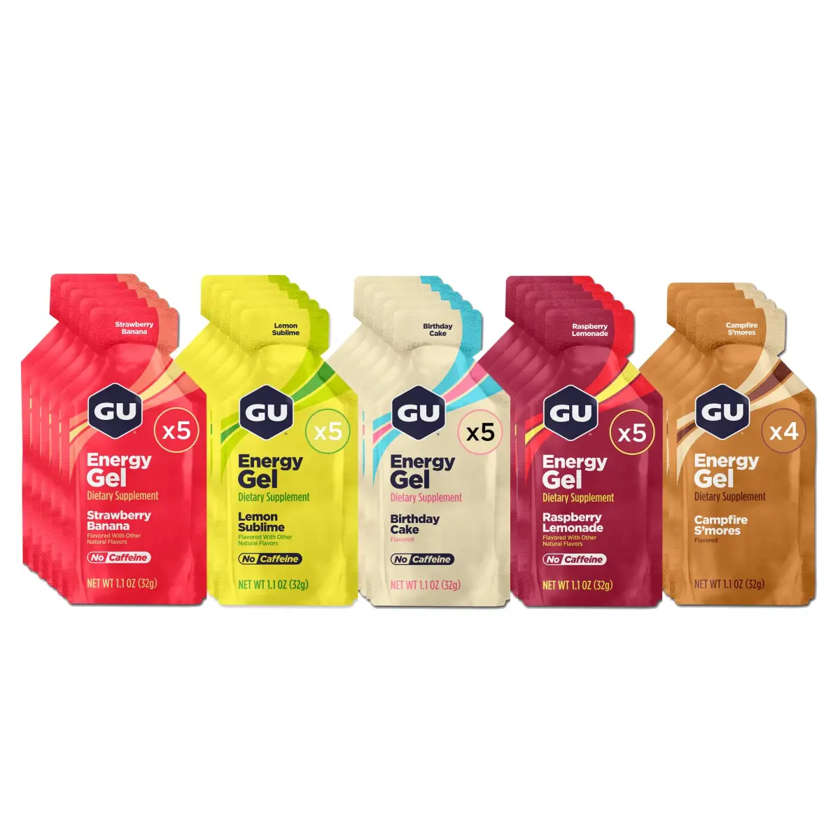 GU Energy Original Energy Gels Caffeine-Free Variety Pack 24 Count | Dual Source Energy for Athletes - main product image