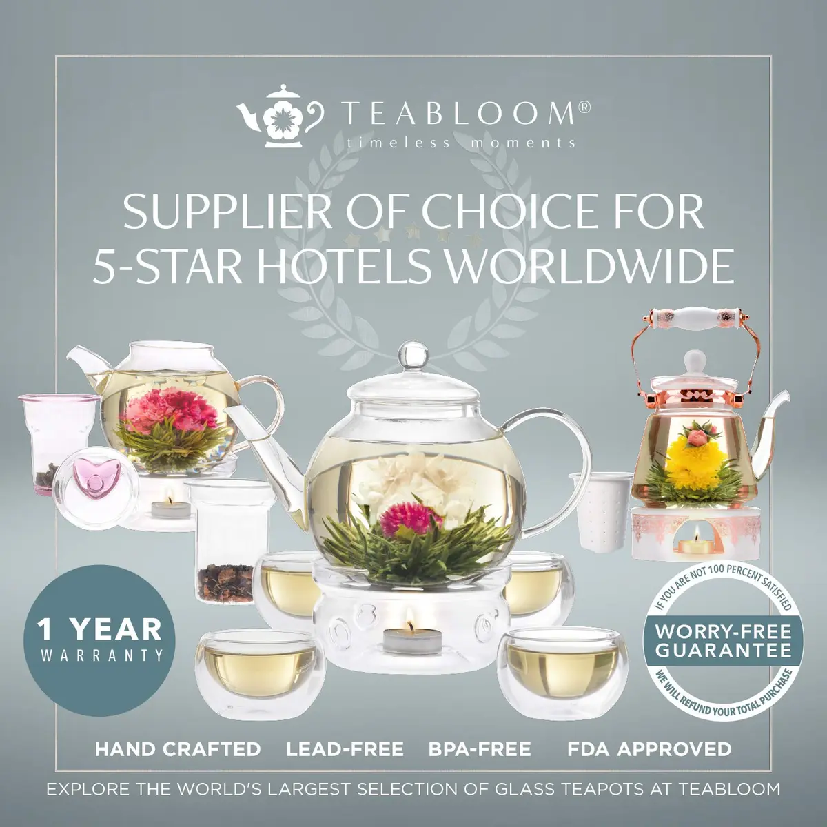 Teabloom Silhouette Tea Warmer - Brushed Stainless Steel Teapot Warmer with Tealight Holder and Candle | Elegant, Durable, Fits Most Teapots - view 6