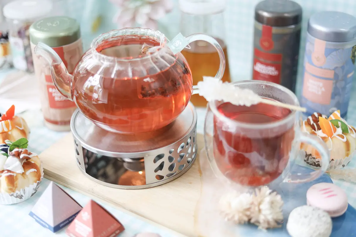 Teabloom Silhouette Tea Warmer - Brushed Stainless Steel Teapot Warmer with Tealight Holder and Candle | Elegant, Durable, Fits Most Teapots - view 4