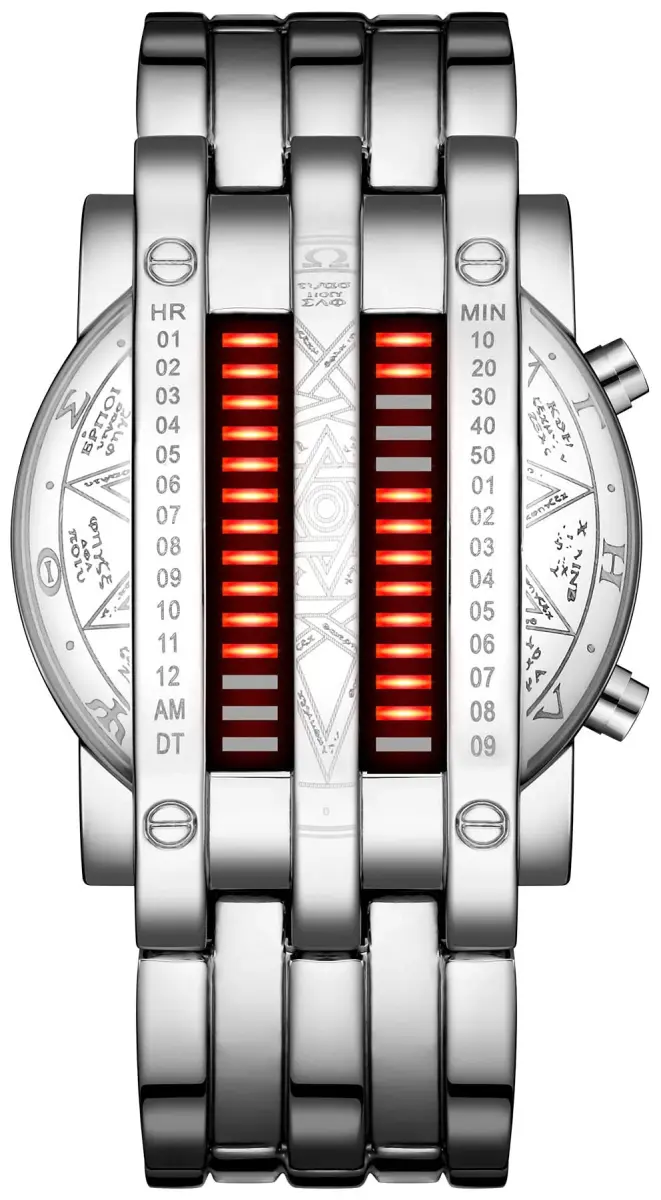 MASTOP Binary Matrix Blue LED Digital Watch for Men | 40mm Case, Stainless Steel - view 2