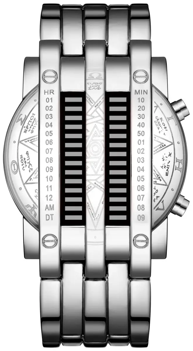 MASTOP Binary Matrix Blue LED Digital Watch for Men | 40mm Case, Stainless Steel - view 3