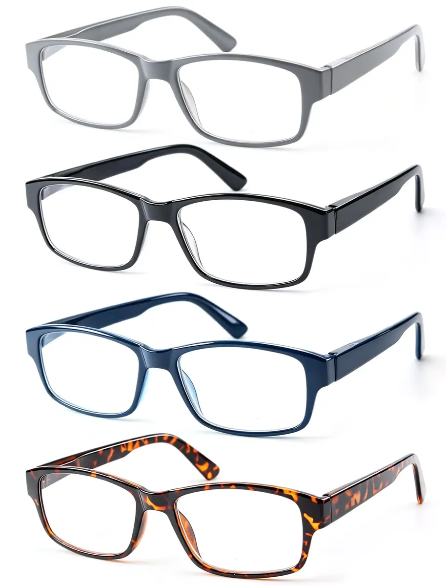 HEEYYOK Oversized Reading Glasses Men 4 Pack XXL Wide Reader 150mm (5.9") | Spring Hinge Comfort Fit - view 4