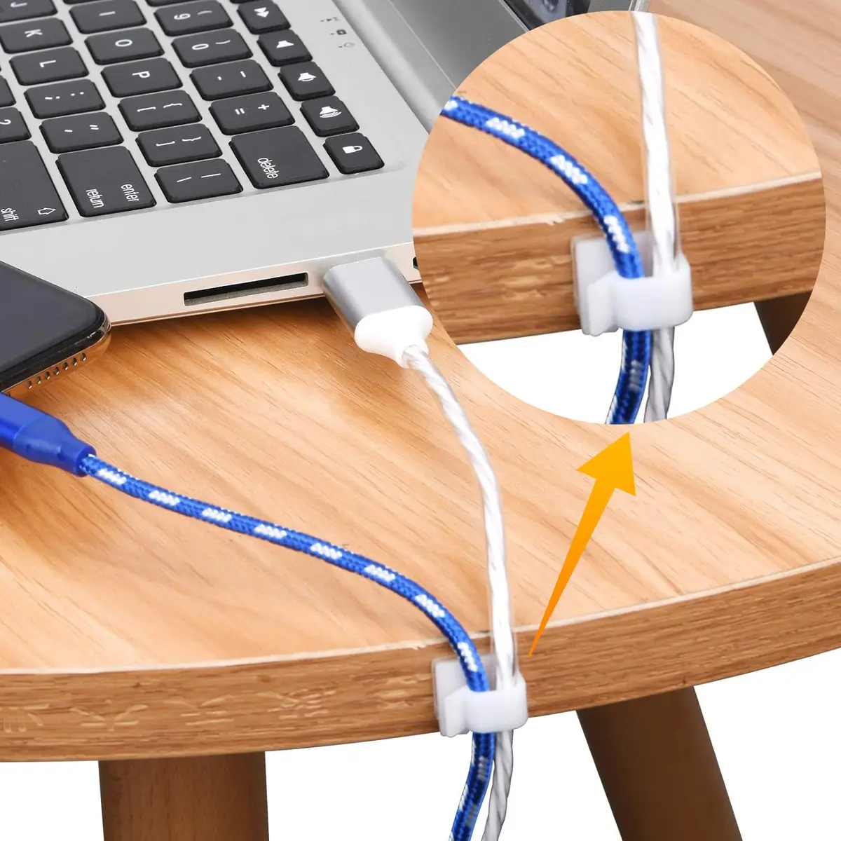 SOULWIT 50 Pcs Self Adhesive Cable Management Clips, White | Organize TV PC Laptop Ethernet Cables - view 6