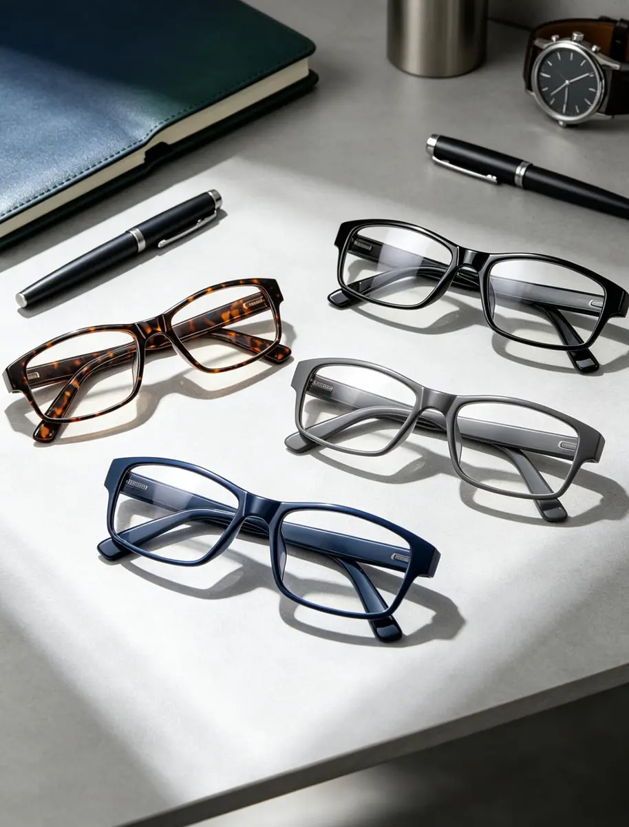 HEEYYOK 2.5 Reading Glasses Men Large Readers XXL Wide Oversized Frame Cheaters 4-Pack | Classic Rectangular Plastic - view 3