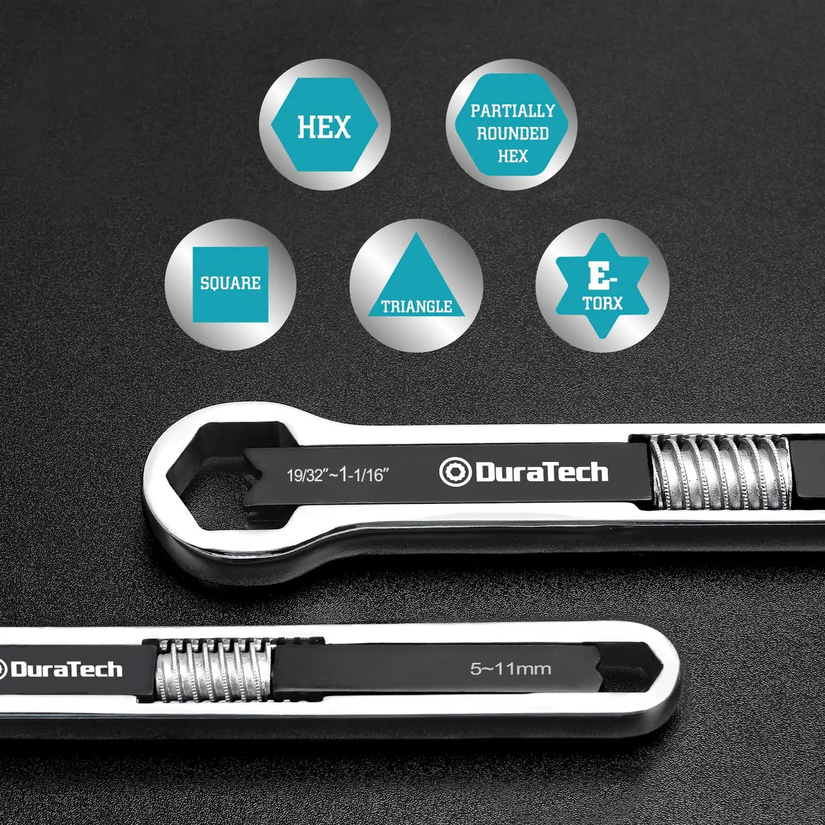 DURATECH Adjustable Wrench Set, 8-inch & 10-inch | Versatile, Drop Forged, ANSI Exceeds - view 5