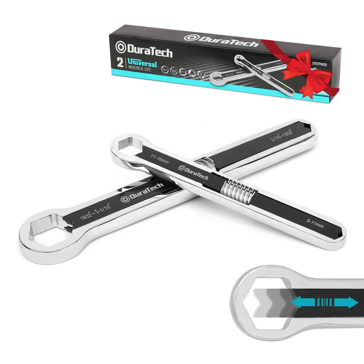 DURATECH Adjustable Wrench Set, 8-inch & 10-inch | Versatile, Drop Forged, ANSI Exceeds - main product image