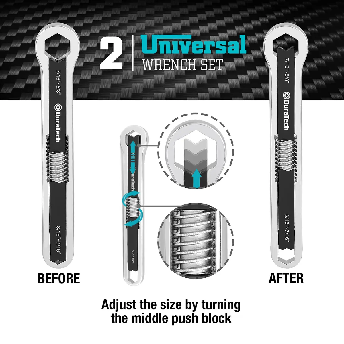 DURATECH Adjustable Wrench Set, 8-inch & 10-inch | Versatile, Drop Forged, ANSI Exceeds - view 3