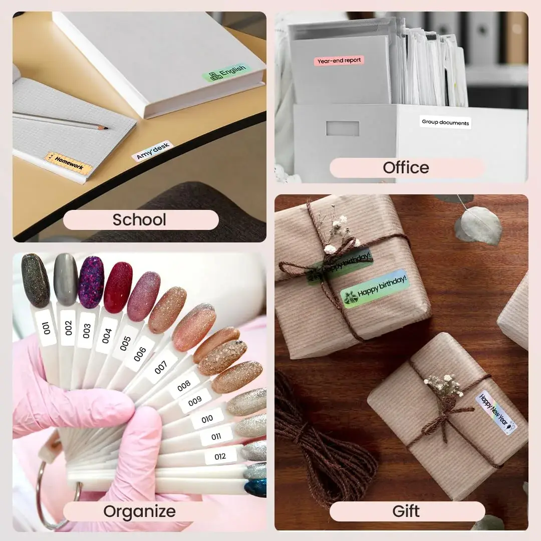 Phomemo D30 Portable Label Maker Pink | Bluetooth Mini Printer for Home School Office - view 8