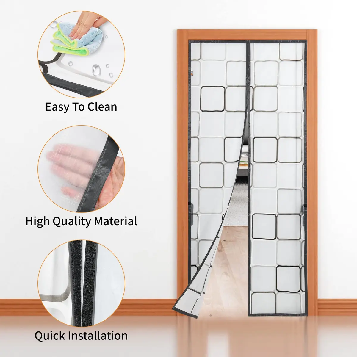 PICK FOR LIFE Insulated Door Curtain 32x80 inch Magnetic Thermal & Insulation Cover | Self-Closing Privacy Screen for Cold/Heat - view 6