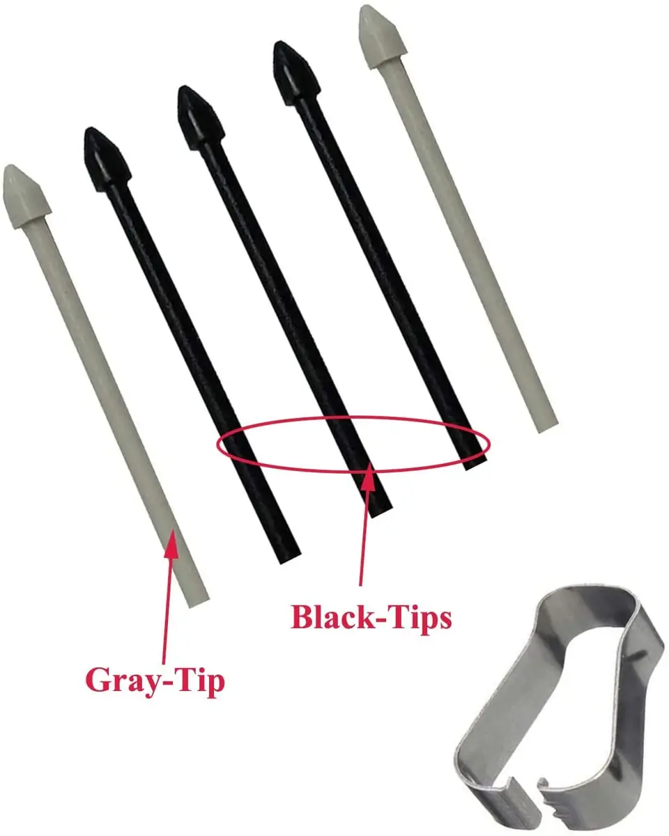 ubrokeifixit Replacement Stylus Pen Tips for Samsung Galaxy Tab S7/S7+ 11"/12.4" (5 Tips + 1 Tweezer, Black/Gray) - view 2