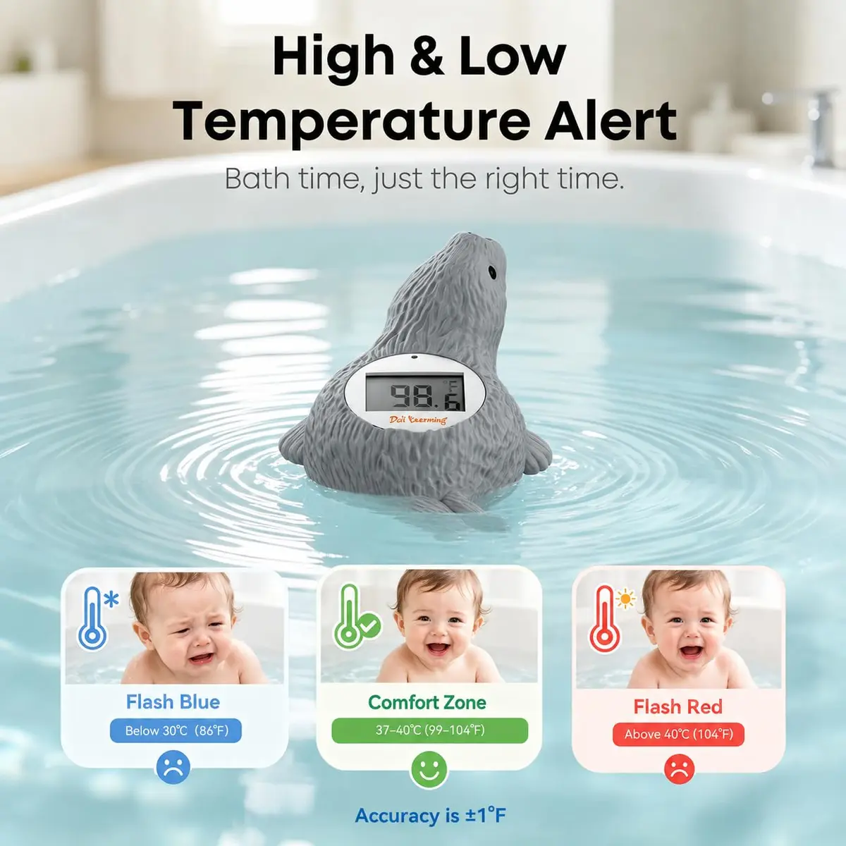 Doli Yearning Baby Bath Thermometer 4.4 inches | Accurate & Waterproof for Safe Baby Water Monitoring - view 2